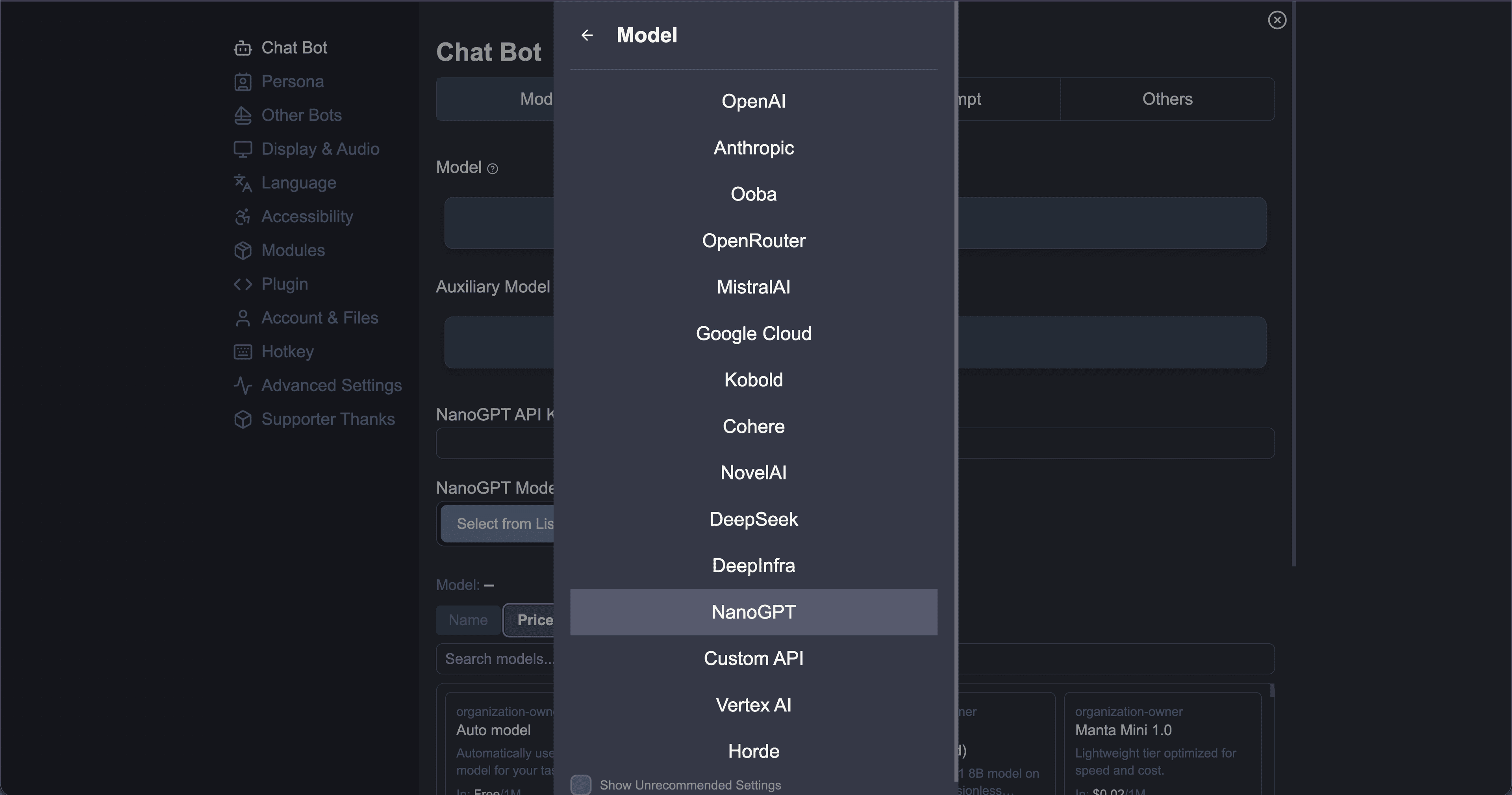 Set both Model and Auxiliary Model to NanoGPT