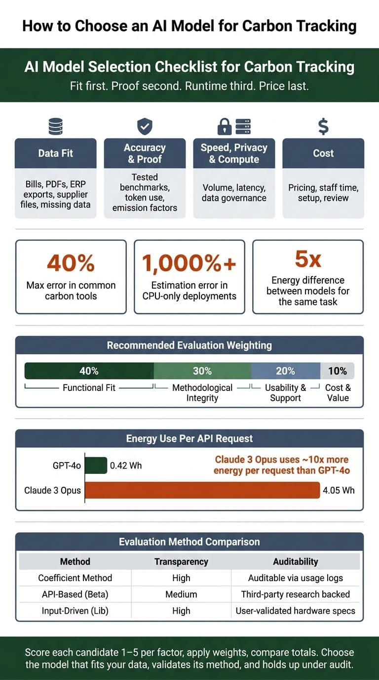 AI Model Evaluation Scorecard for Carbon Tracking