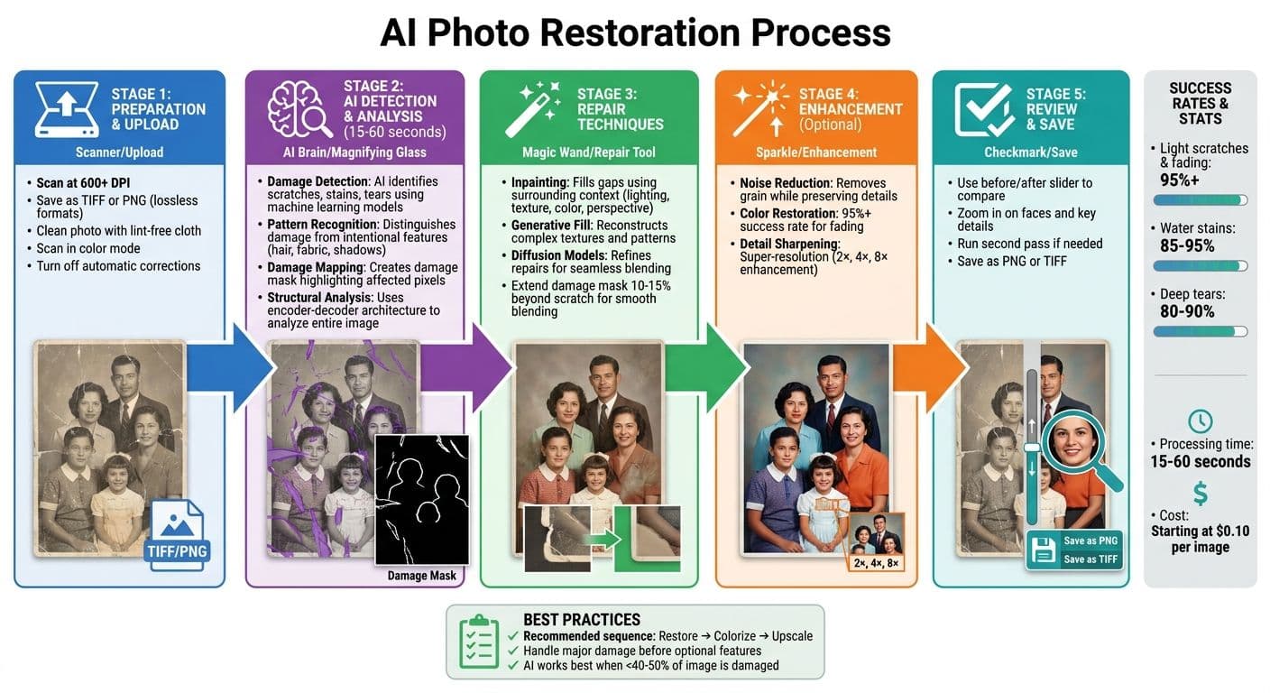 How AI Restores Old Photos: Complete Process from Scan to Restoration