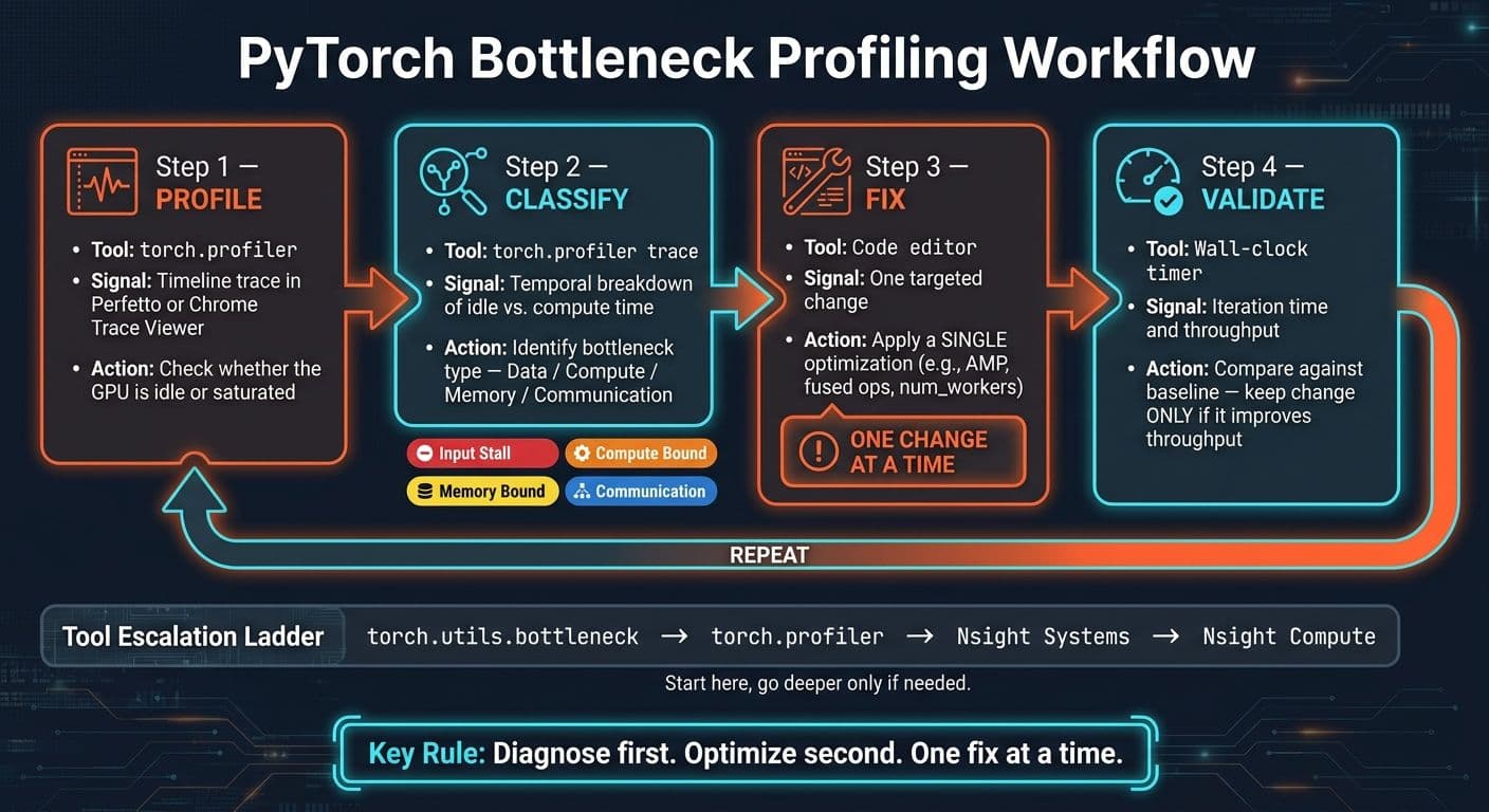 PyTorch Bottleneck Profiling Workflow: Diagnose Before You Optimize