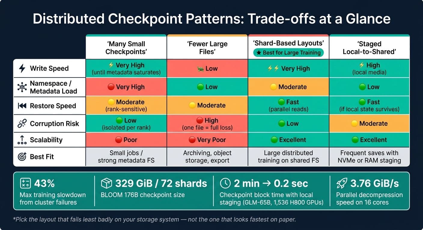 Distributed Checkpoint Patterns: Trade-offs at a Glance