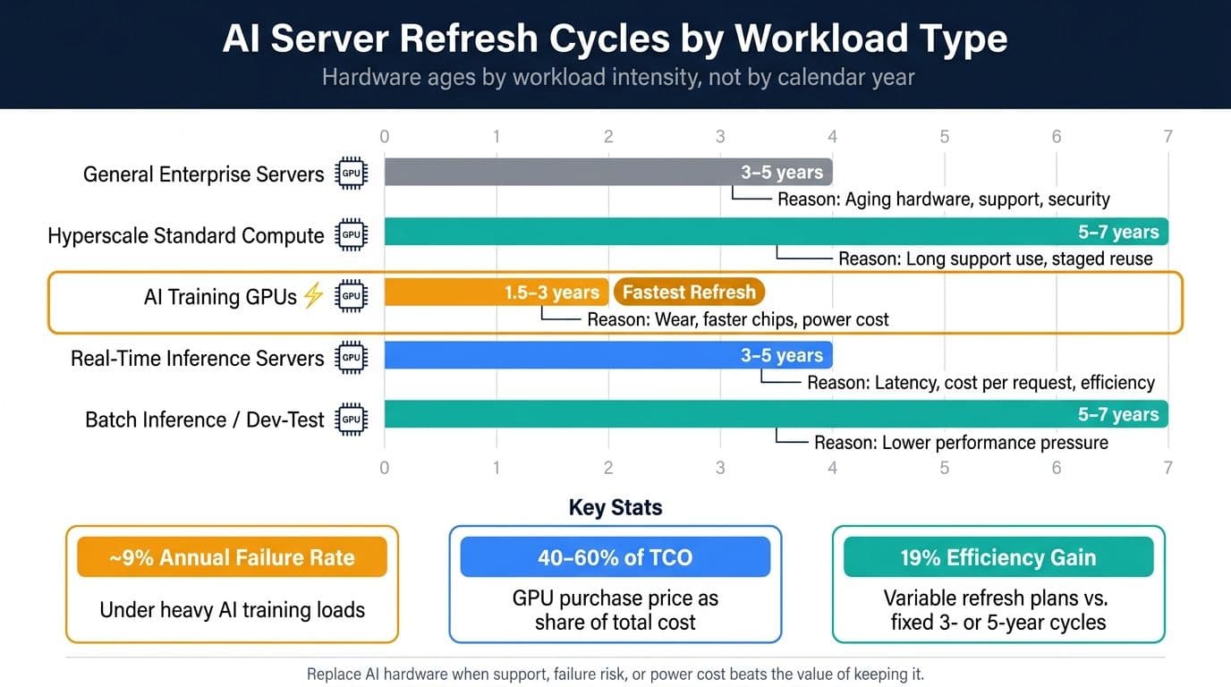 AI Server Refresh Cycles by Workload Type