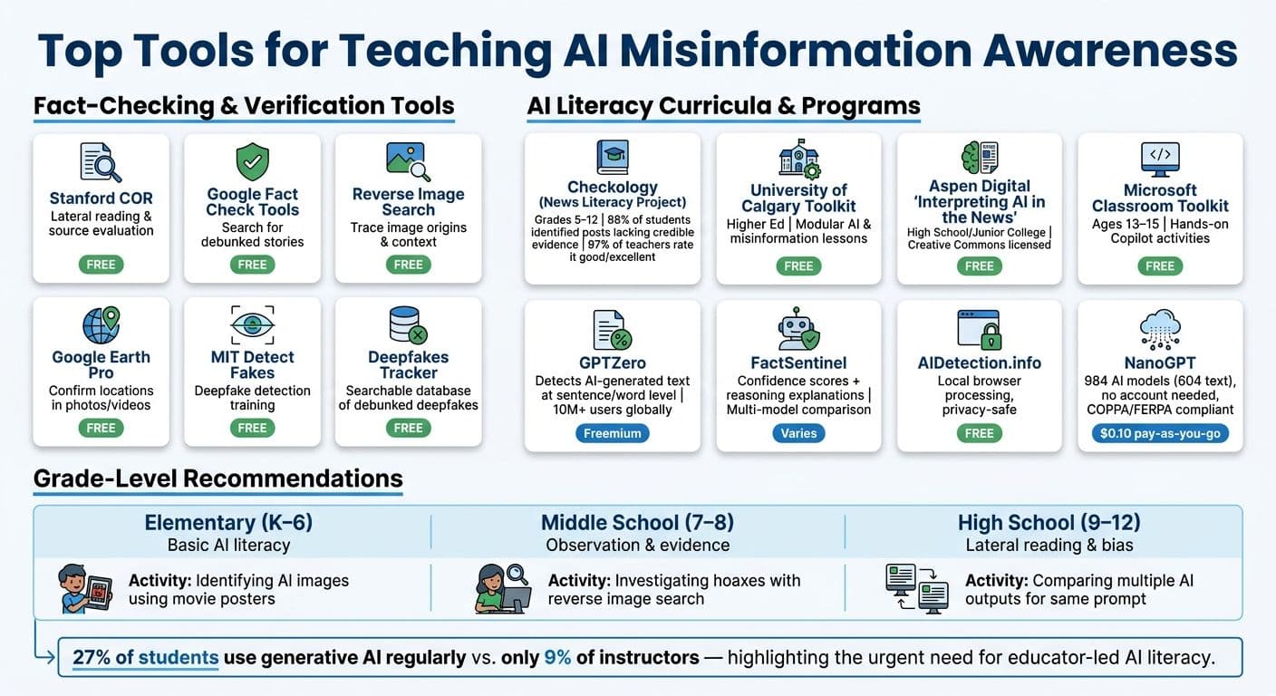 Top AI Misinformation Teaching Tools for Educators