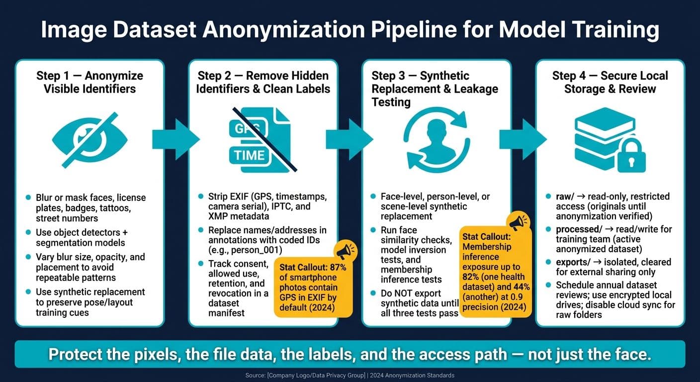 Image Dataset Anonymization Pipeline: 4-Step Privacy Workflow