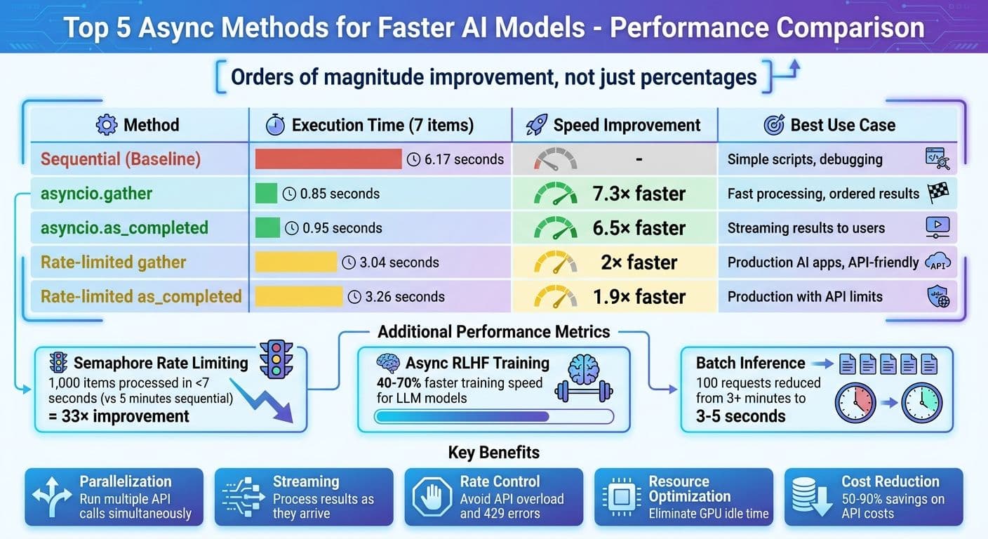 Performance Comparison of Async Methods for AI Models