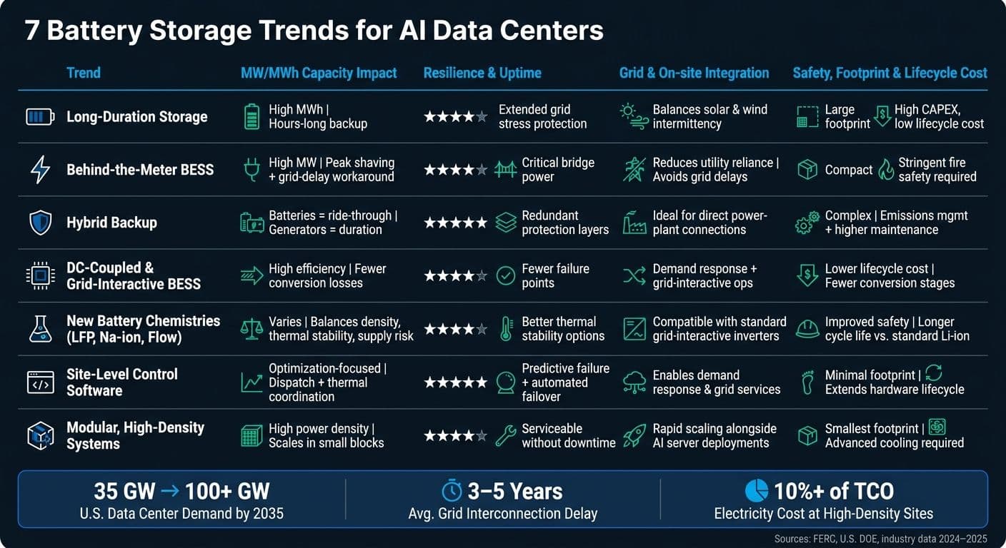 7 Battery Storage Trends Shaping AI Data Centers in 2025